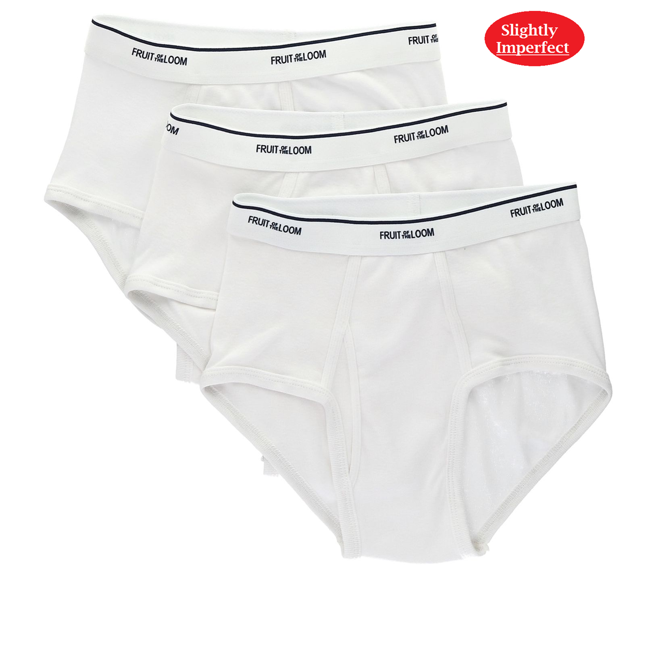 Fruit of The Loom Men's White Briefs - 3 Pack