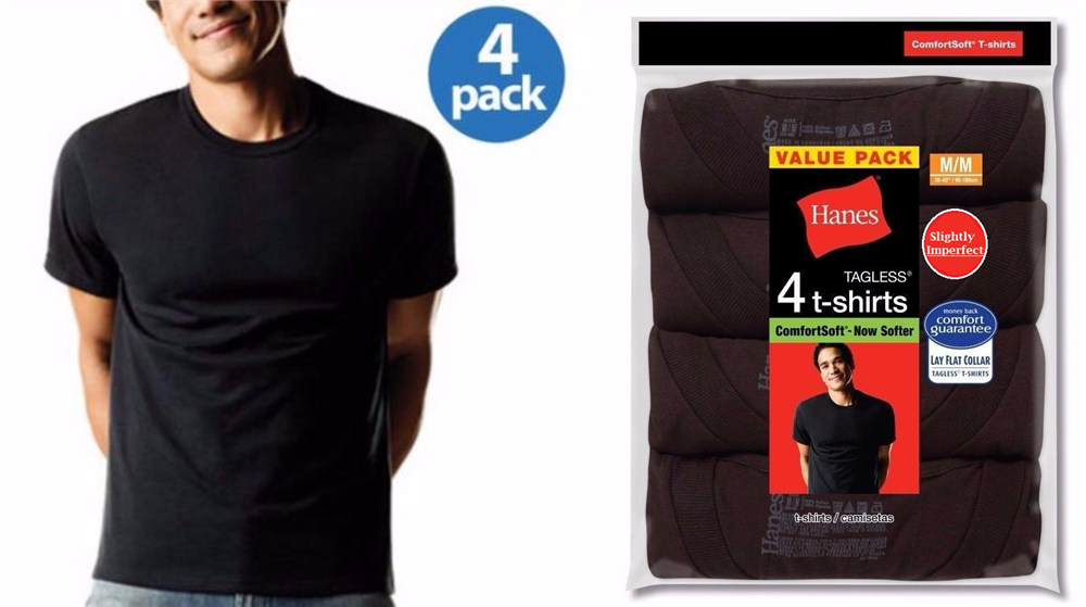 Hanes Men S Colored Crew Neck T Shirts 4 Pack